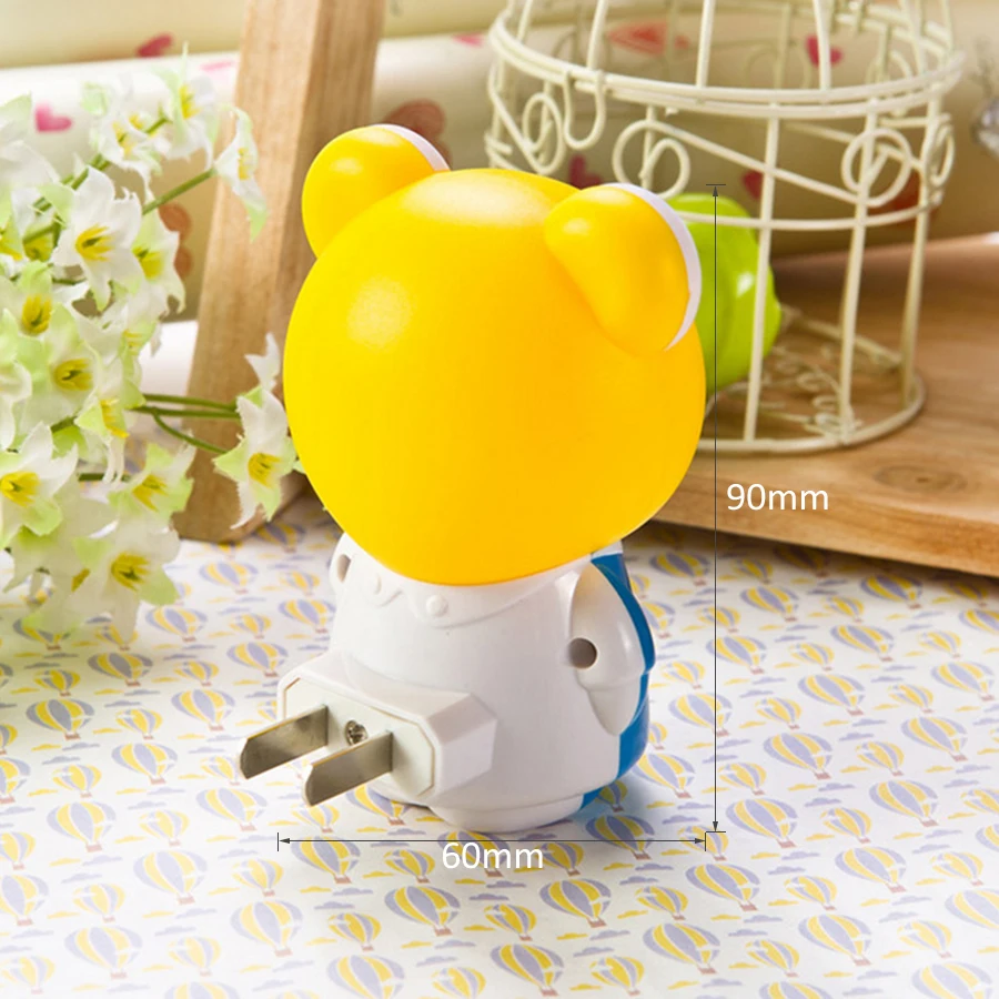 Светодиодный ночник Tanbaby мультяшный Ночной светильник в Тигре/медведе 220 В