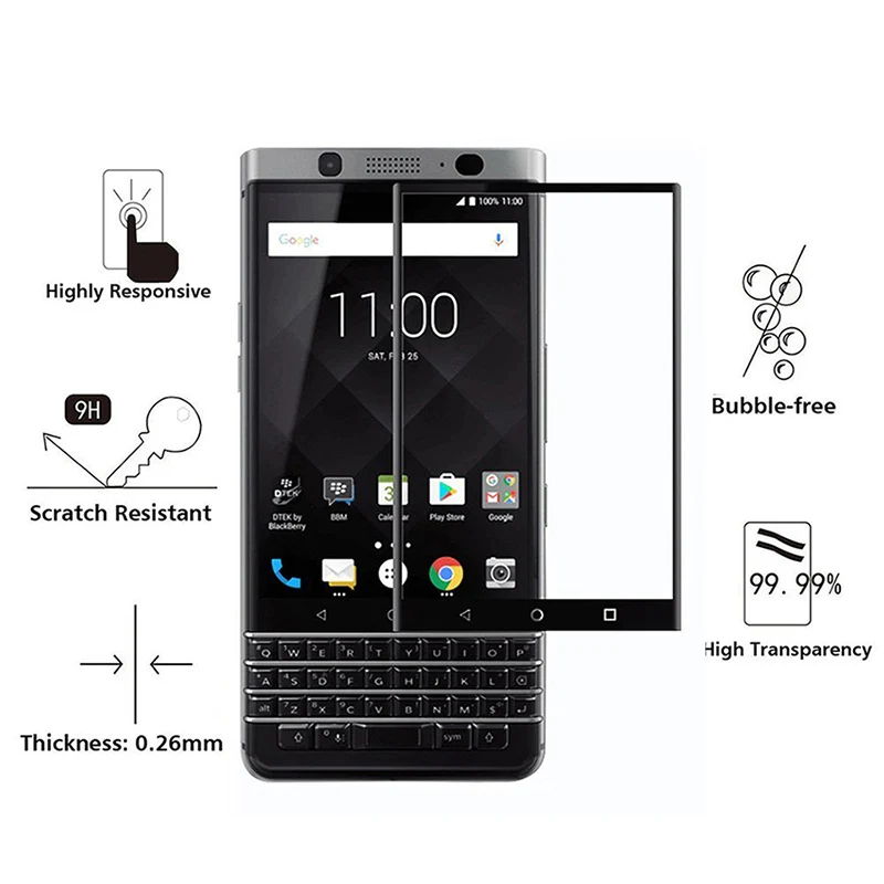 Закаленное стекло MCMEME для BlackBerry KEYone 9H 3D полное покрытие Передняя Защитная пленка