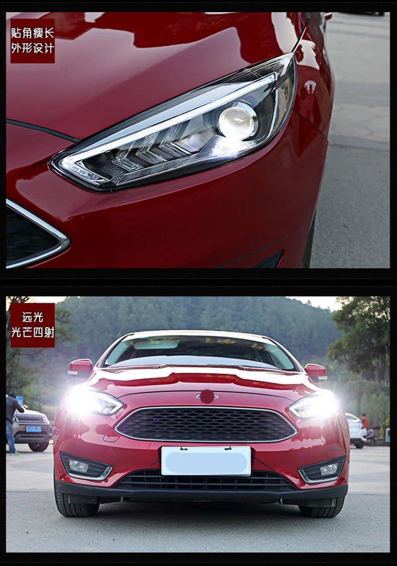 Автомобильный Стайлинг головная лампа для Ford Focus MK3 головной светильник s- светодиодный головной светильник DRL Дневной ходовой светильник Bi-Xenon HID аксессуары