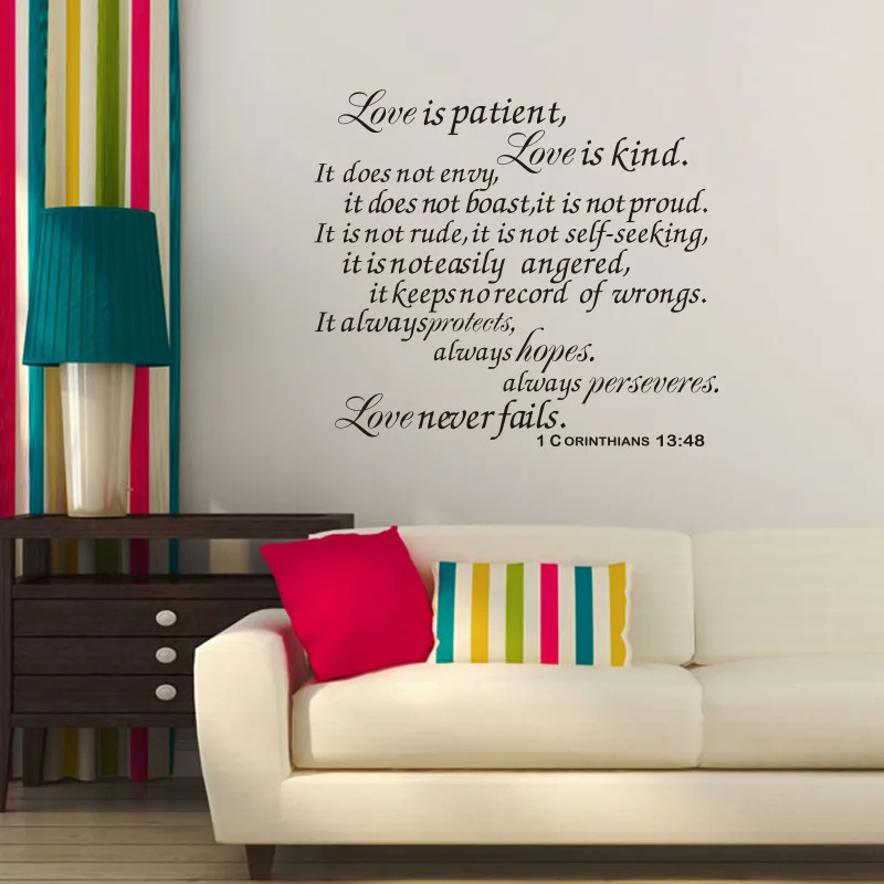 Наклейки для семьи большого размера романтическая английская цитата Love Is