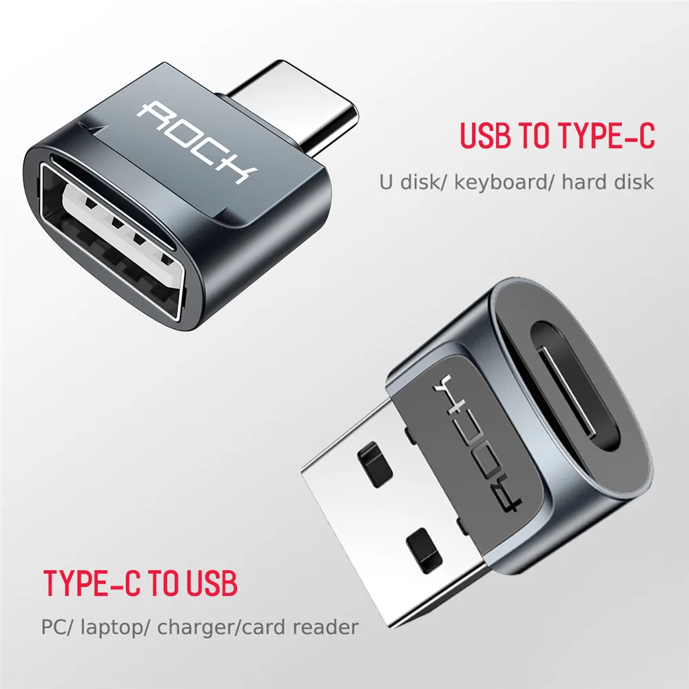 Rock usb c адаптер для iPhone 7 8 Samsung huawei xiaomi lightning к micro type конвертер зарядки|Переходники и