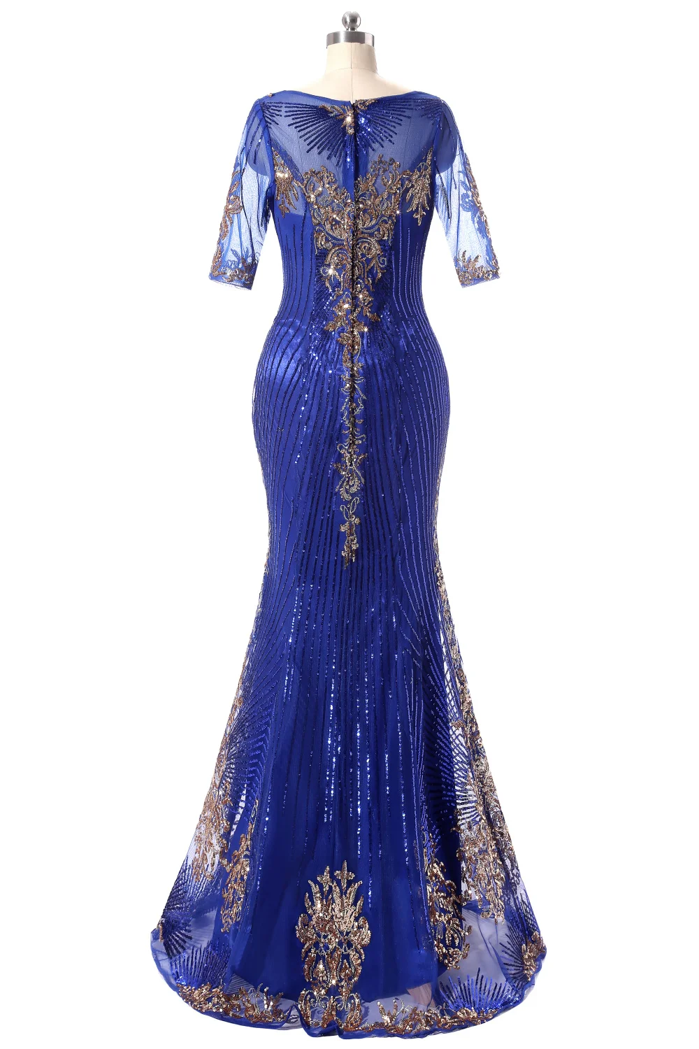 Элегантный в наличии Лидер продаж синий 2017 Платья вечерние блесток Кружева Тюль