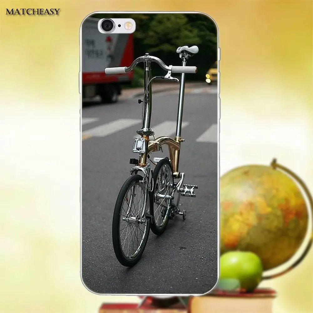 Складной велосипед Brompton для Apple iPhone X XS Max XR 4 4S 5 5C SE 6 6S 7 8 Plus мягкий силиконовый