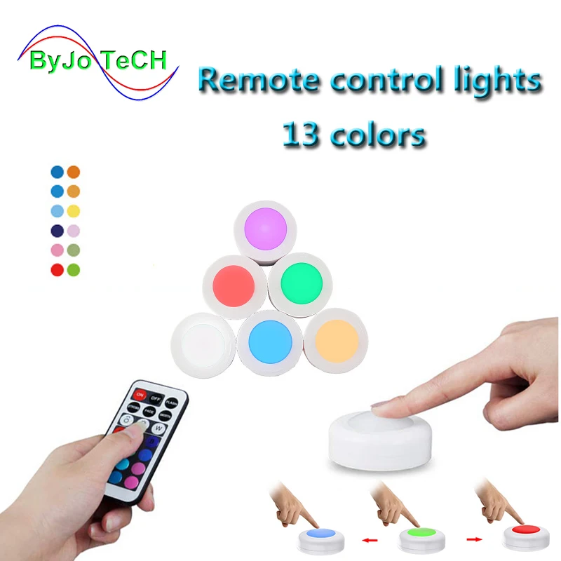 

ByJoTeCH Color remote control cabinet Bar light Festive party atmosphere pat light RGB 13 color ice hockey lights