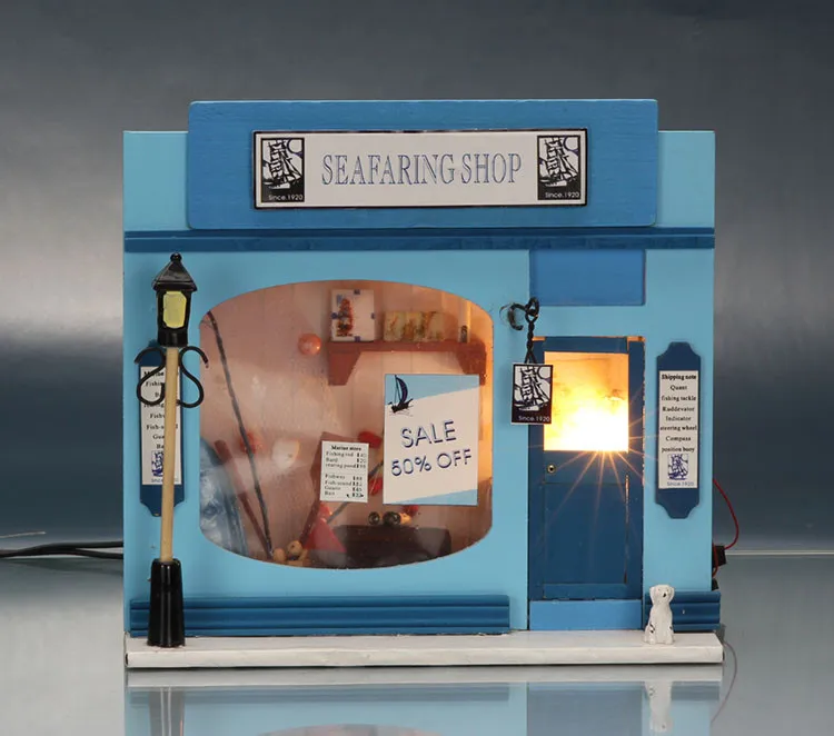 Diy Кукольный дом магазин моряков кукольный домик мини модель ручной сборки