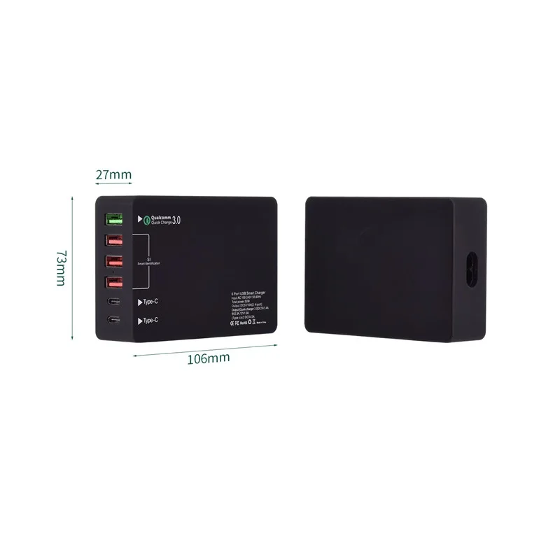 USB Charger adapter Quick QC 3.0 4 Charge Station Port for TYPE C Mobile Phone and Tablet EU UK AU US plug |