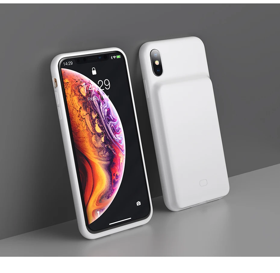Baseus чехол для зарядного устройства для iPhone Xs Max XR Xs X супер тонкий кожаный чехол для внешних аккумуляторов Liqiod