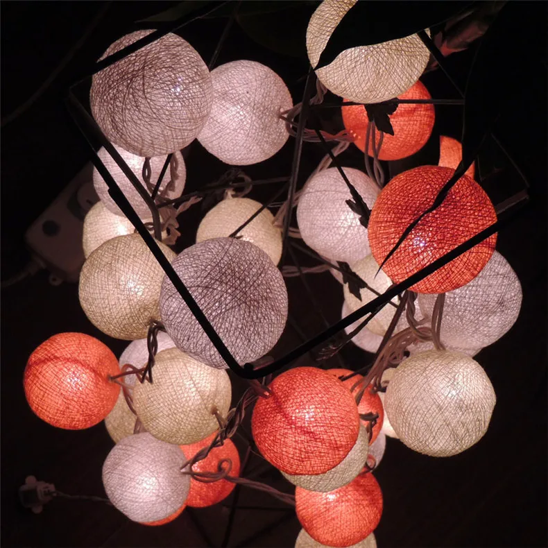 Смешанный оранжевый хлопковый шар на батарейках 110 В переменного тока сказочный