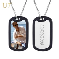 u7 customized military army dog id tag stainless steel personalized name photo necklace for men women gift free engraved p1244