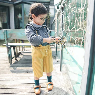 Детская одежда 2018 новые весенние Обувь для мальчиков Девочка деним нагрудники в