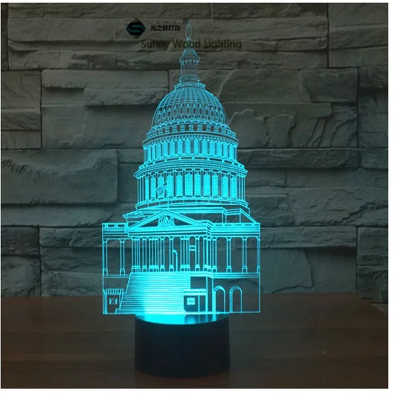 Белый дом сенсорный выключатель LED 3D визуальную иллюзию 7 видов цветов Изменение 5