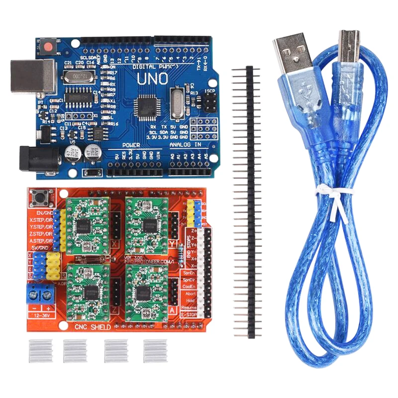 Плата расширения экрана ЧПУ V3.0 + плата UNO R3 USB 4 шт. A4988/DRV8825 Драйвер шагового