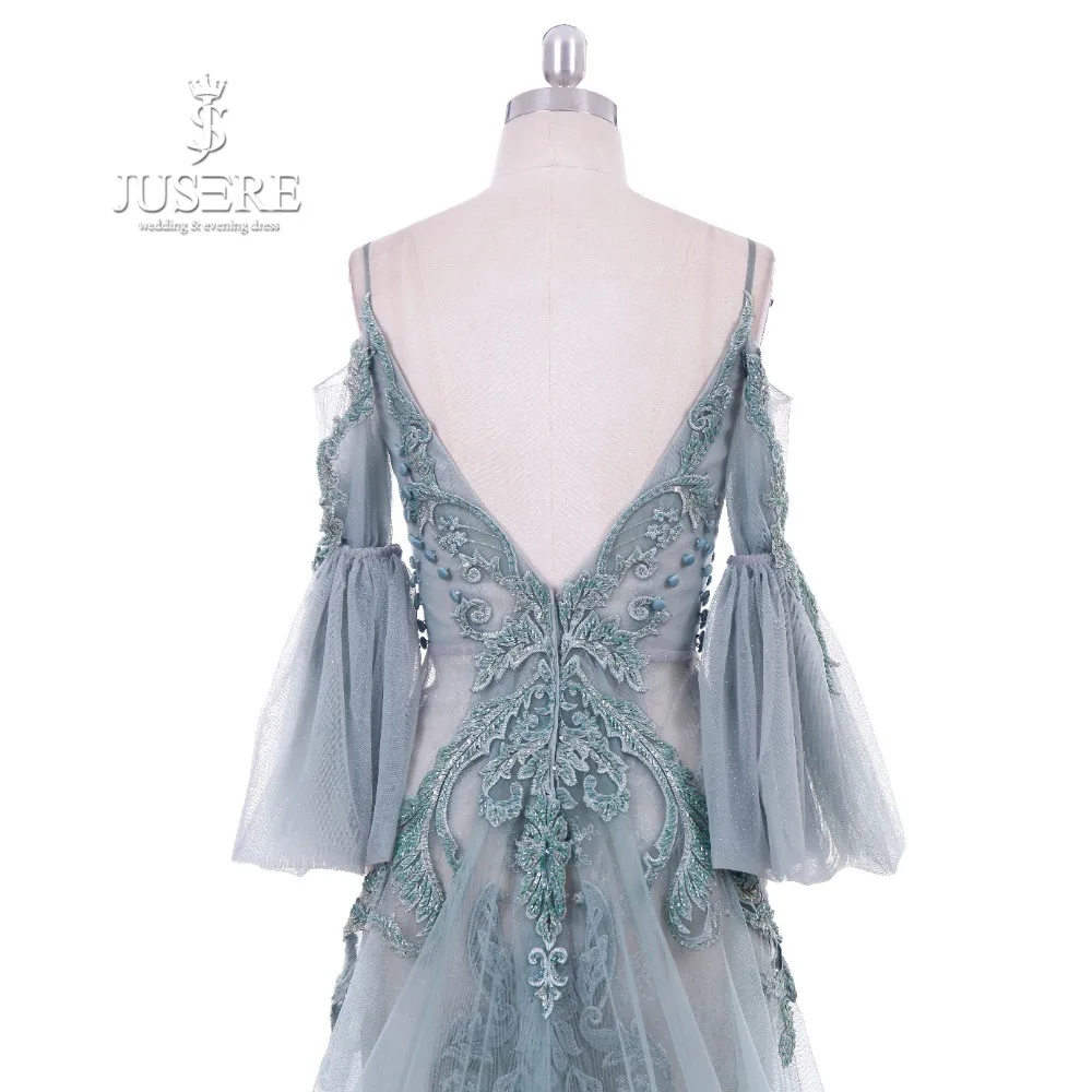 Jusere 2019 Haute Couture Реальные фотографии вышивка кристаллами А-силуэта вечерние платья