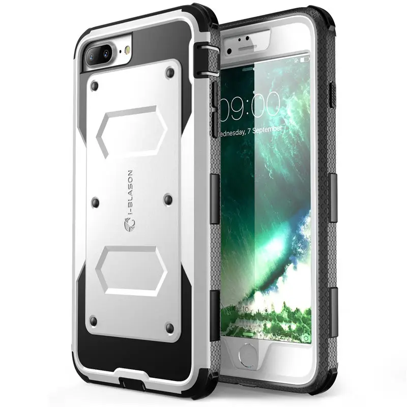 White Для iphone 7 Plus/8 Plus, Чехол i-Blason Armorbox, полный корпус, сверхмощный ударопрочный бампер, чехол со встроенным протектором экрана - Цвет: White