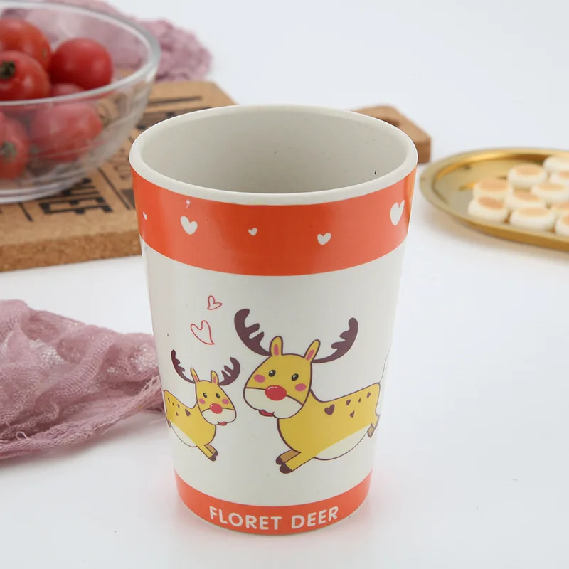 Детская чашка для питья из бамбукового волокна мультяшная детская с защитой от