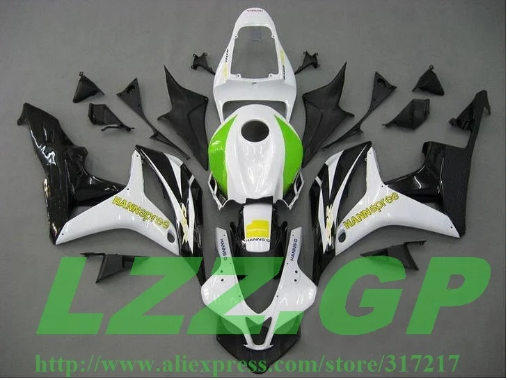 

For Painted F5 CBR600RR 07 08 CBR 600 600RR Black White Green I3255d Injection CBR600 RR CBR600F5 07-08 F5 2007 2008 Fairing