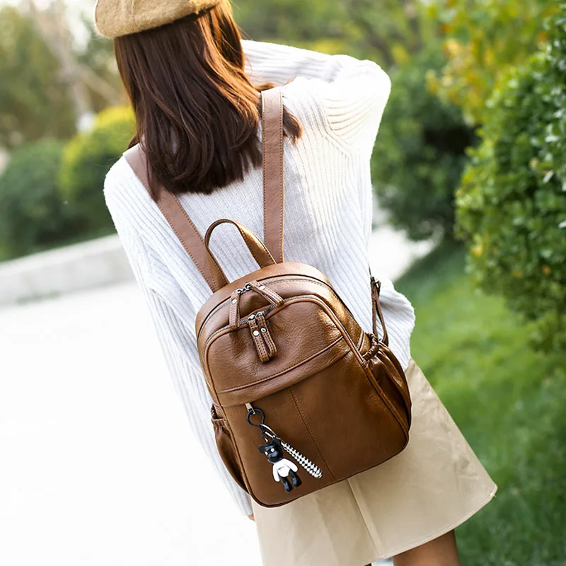 Многофункциональный женский рюкзак высокого качества Молодежные кожаные