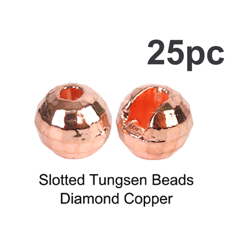 Copper Maximumcatch 25 шт. бусины для завязывания мушек алмазные шлицевые бусины Tungsen материал для завязывания мух разноцветные вольфрамовые бусины для ловли мух - Цвет: Copper