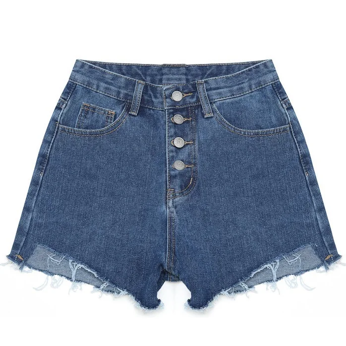 Women Denim Shorts 2018 Summer Fashion High Rise Vintage Cut Off Raw Button Fly Frayed Short Jean Hot Pants Black Blue White |