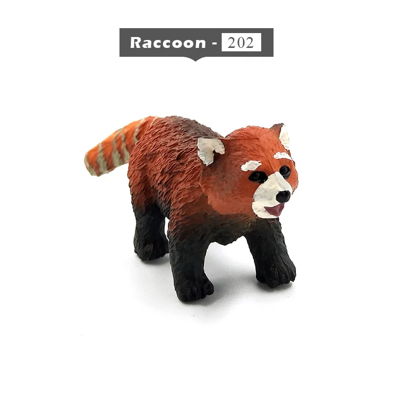 Raccoon Имитация мини-панды, слона, енота, кенгуру, альпака, оленя, медведя, Ослика, Wildebeest, фигурка животного, домашний декор, Сказочная фигурка - Цвет: Raccoon