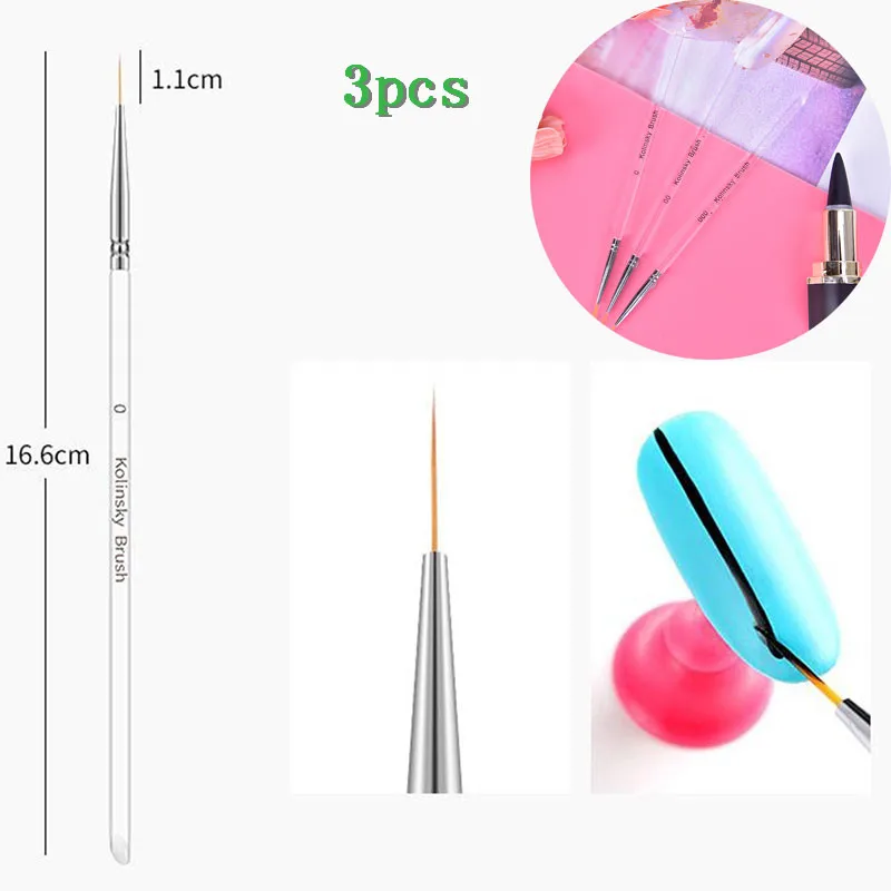3D Маникюрный Инструмент для рисования прозрачный ручка Нейл-арт живопись из