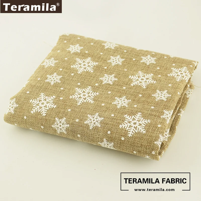 Teramila имитация льняной ткани 50 см x 150 см/шт. Рождественский принт Снежинка Дизайн