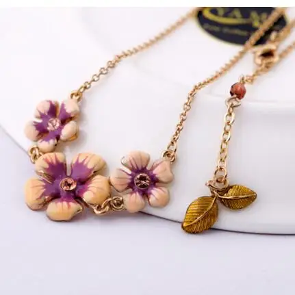 Винтаж Изысканный Женская Мода Лето Свежий Девушки Кристалл Эмаль Цветок