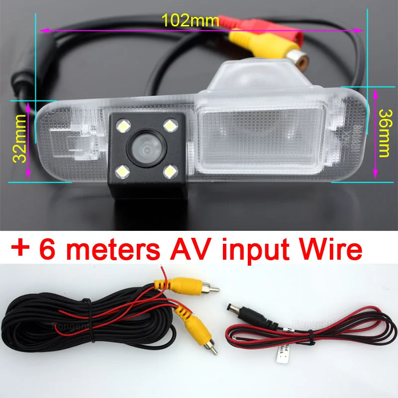 with wire Парковочная камера заднего вида для KIA Rio K2 UB Pride Sedan 2007 2008 2009 2010 2011 2012 2013 - Название цвета: with wire