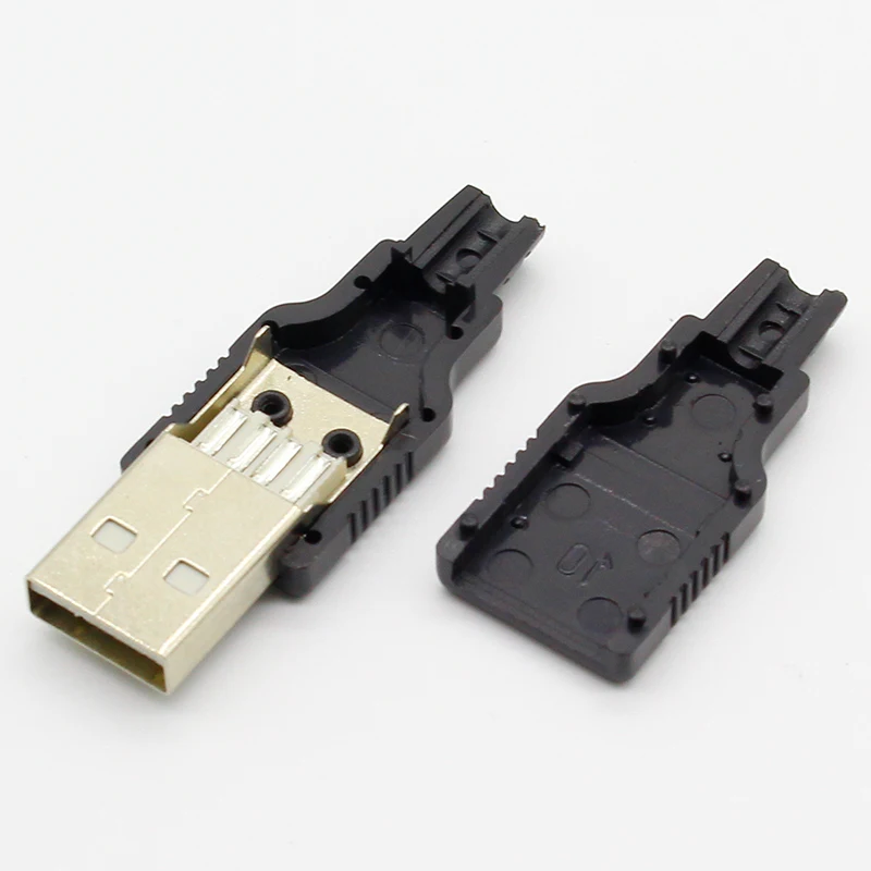 IMC Горячая новинка 10 шт. тип А штекер USB 4 Pin разъем с черной пластиковой