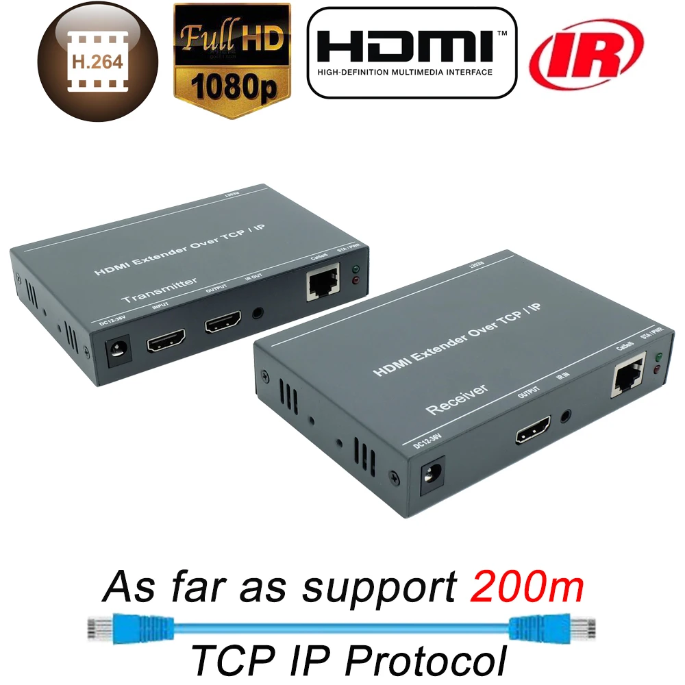 2020 Navceker 660ft IP HDMI удлинитель с ИК RJ45 портами петля 1080P передатчик приемник по Cat5e/6|hdmi