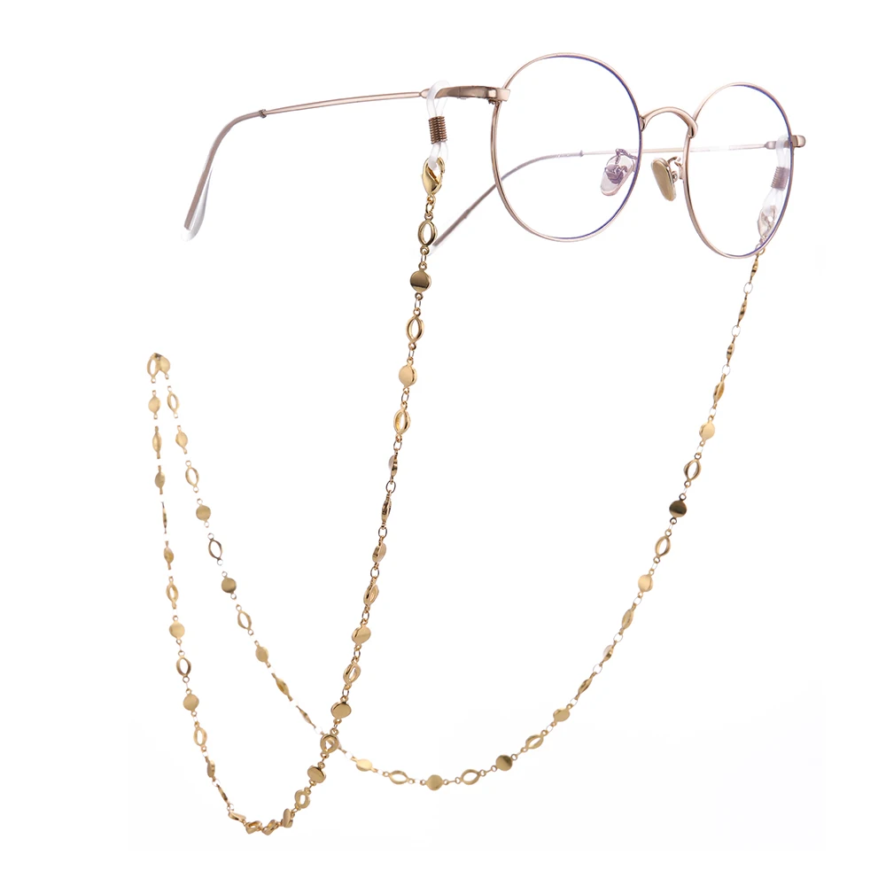 

EUEAVAN 5pcs Simple Geometric Glasses Chain Square Round Shape Eyewear Accessories Sunglasses Lanyard Strap