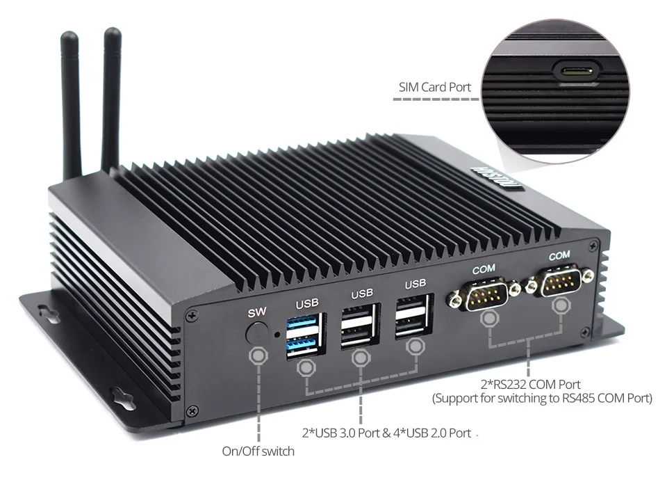 Mini PC Windows 10 с 7gen Intel Kaby Lake Core i7 7500U DDR4 игрового ПК компьютер без вентилятора HD Графика 620 Max 32 ГБ памяти