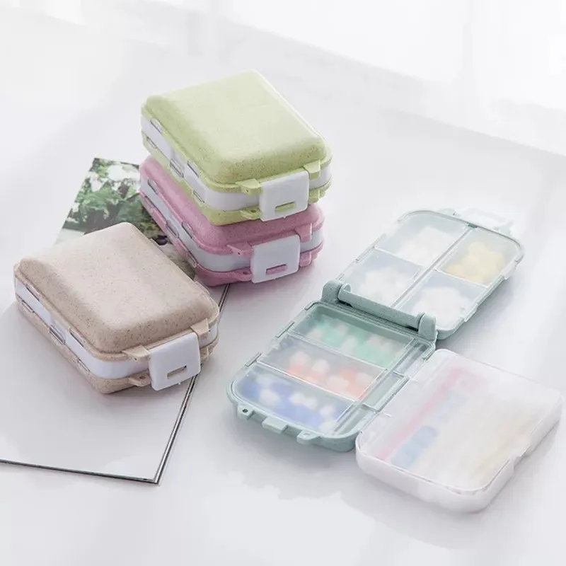 

Pill Cases Wheat Sealed 10 Grids Pill Container Organizer Health Care Drug Travel Divider 7 Day Pill Storage Bag Travel Pill Box
