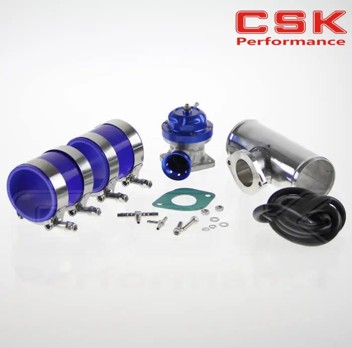 30PSI TS BOV turbo + 2 &quot50*150 мм Фланцевая труба * Синие Силиконовые Шланги 4 хомуты|flange