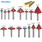 Фреза для деревообработки, 1 шт.-6 мм, бесплатная доставка, твердосплавная концевая фреза, фреза по дереву, инструмент по дереву, V-образная гравировка клубники