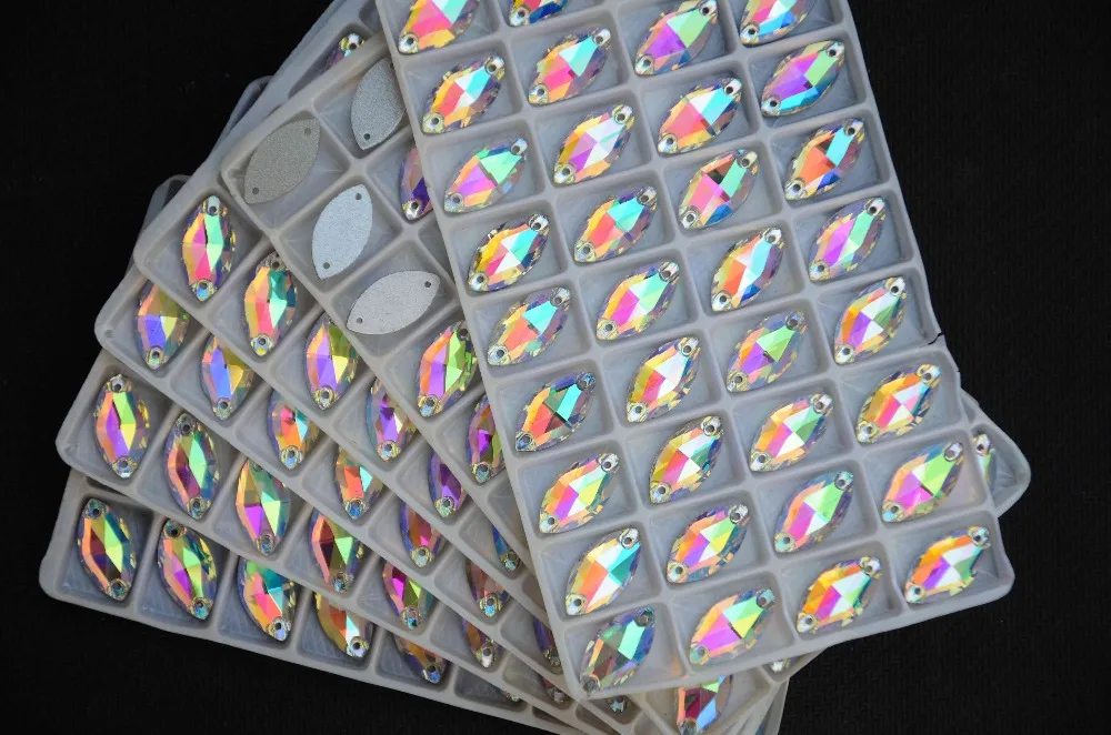 Качество AAA, все размеры, кристаллический цвет аб, Navette, пришивной по камню 5*10 мм, 6*12 мм, 7*15 мм, 9*18 мм, 13*22 мм, конский глаз с плоской задней поверхностью, 15*31 мм