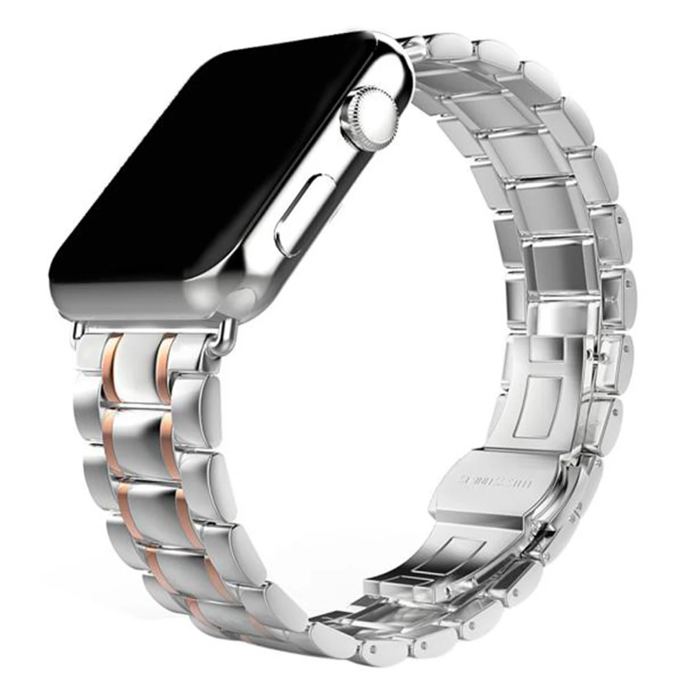 Stainless Steel watch Strap for apple watch band 42mm/38mm/44mm/40mm link bracelet Watchband for iWatch 4/3/2/1 metal wrist belt