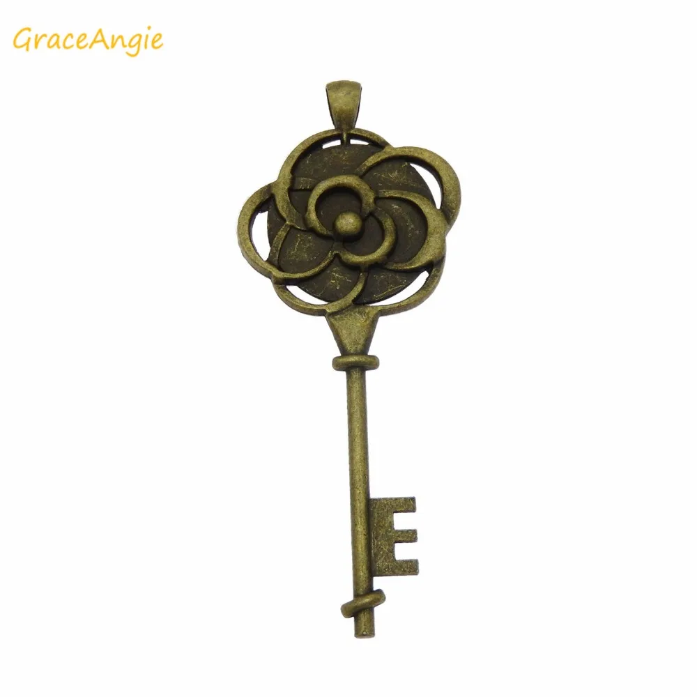 GraceAngie 5 шт./упак. металлические винтажные брелоки подвески база из старинной