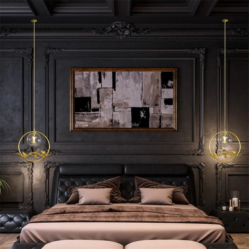 Скандинавский LED стеклянный шар подвесной светильник для ресторана декор птиц