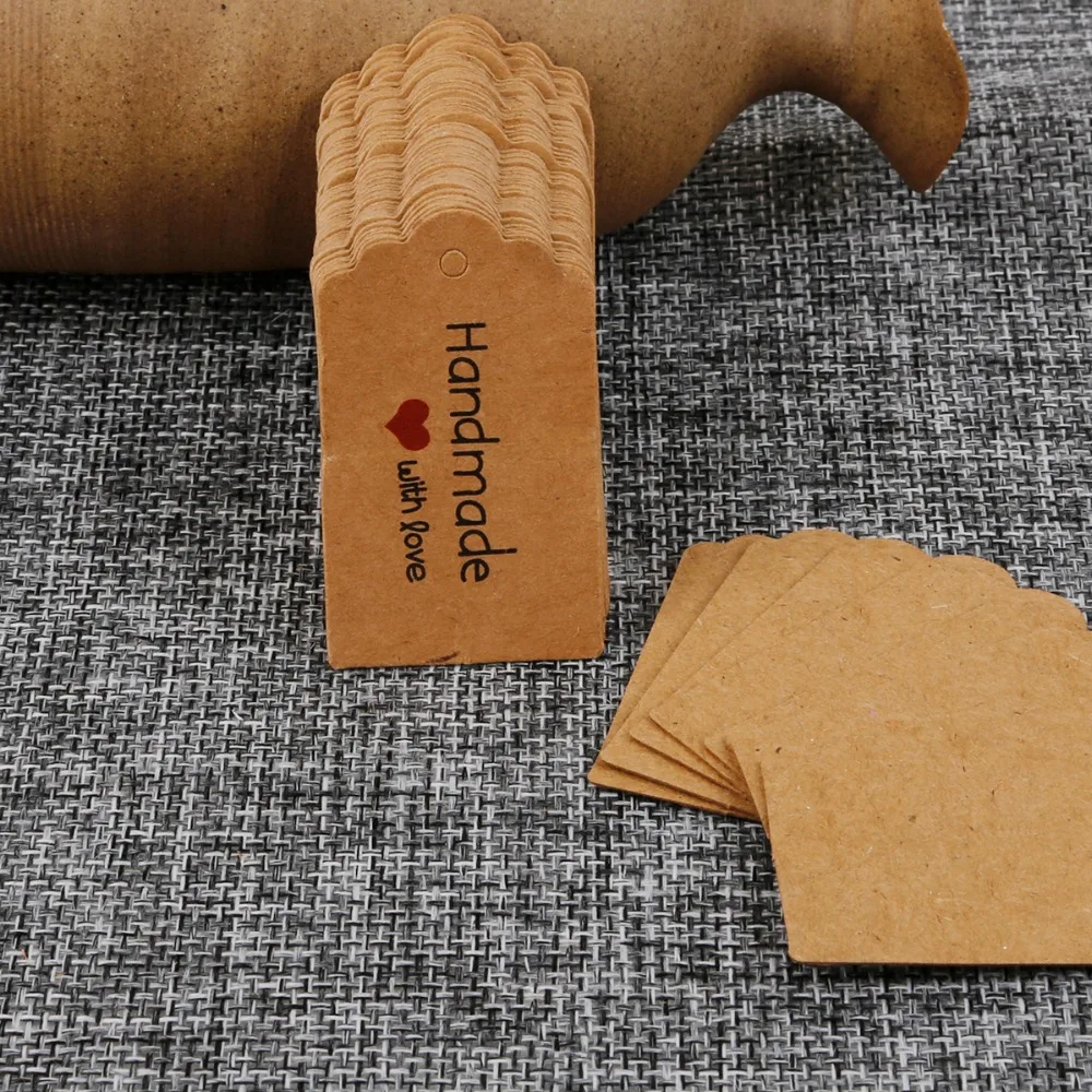 100pcs multi cute brown /white paper gift label tag handmade jewelry charms round wedding favors /cookies decorative - купить по