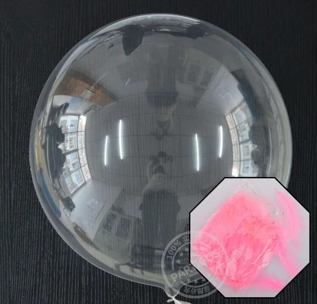 pink DIY Свадебные украшения для дня рождения Воздушные шары гелиевые светящиеся воздушные шары Bobo перья прозрачные воздушные шары из ПВХ вечерние украшения на Рождество - Цвет: pink