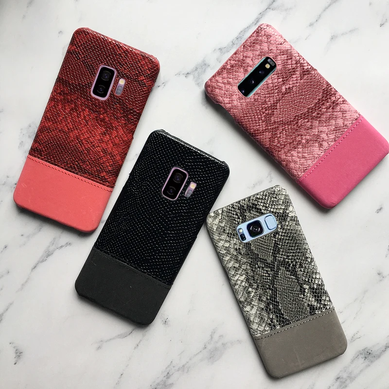 Винтажный чехол для телефона с текстурой змеиной кожи Samsung S10 S8 S9 Plus Lite из