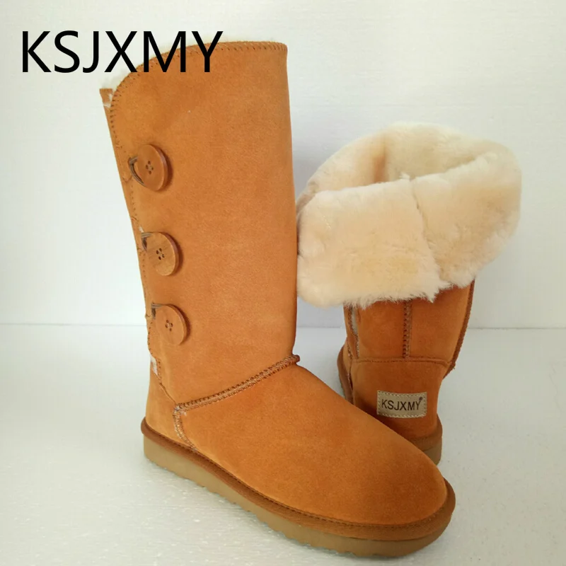 KSJXMY классические женские зимние ботинки короткие кожаные с черными каштановыми