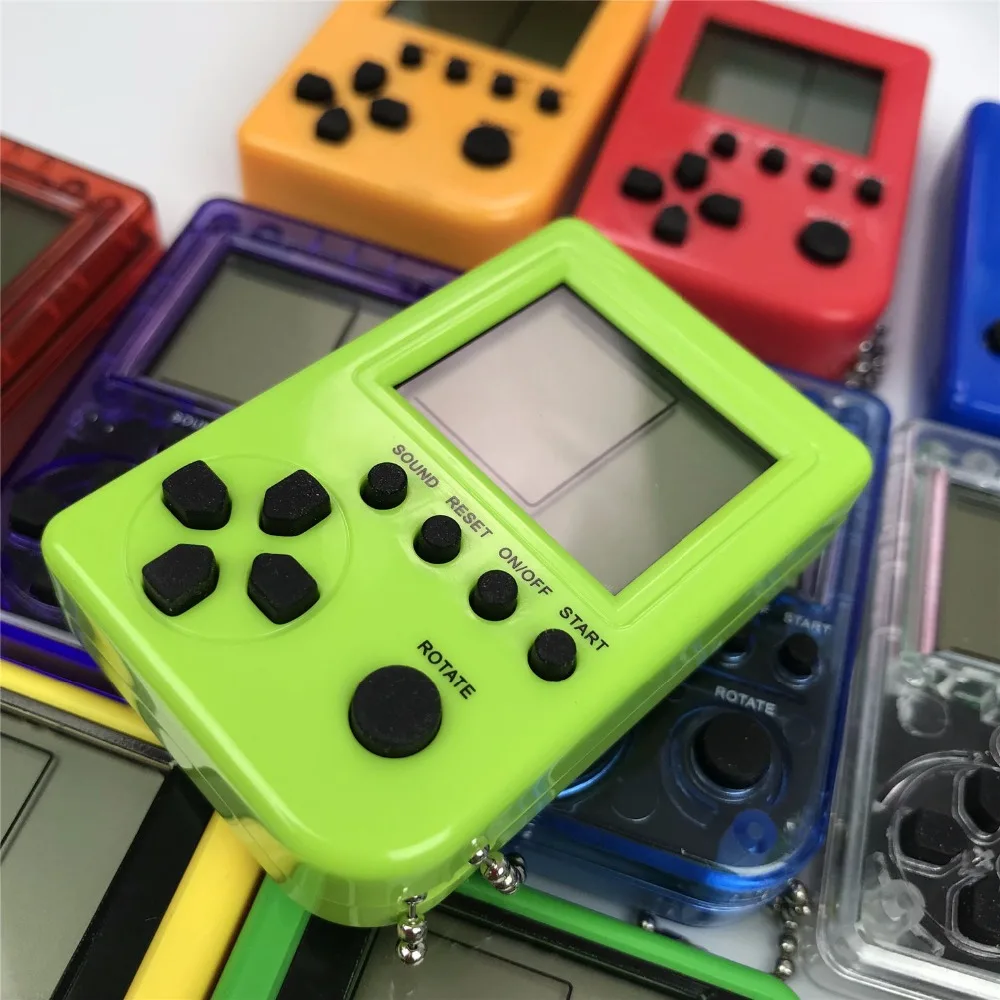 Tetris мини детская игровая консоль Капсульная игрушка витое яйцо встроенные 26 игр использование для брелока кольцо держатель детский подарок