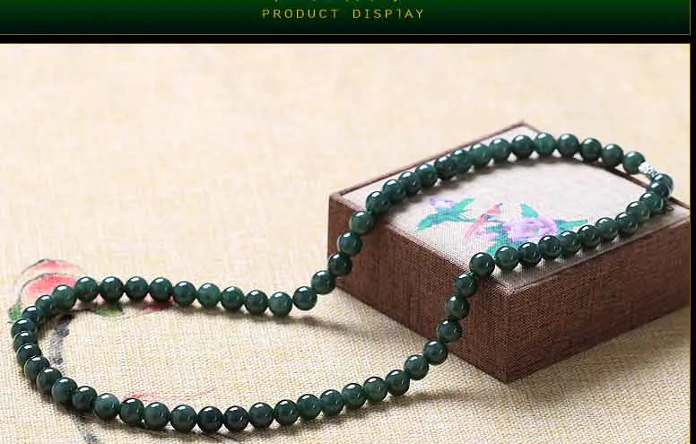 Мужское ожерелье из нефрита с нефритом 7-8 мм | Украшения и аксессуары