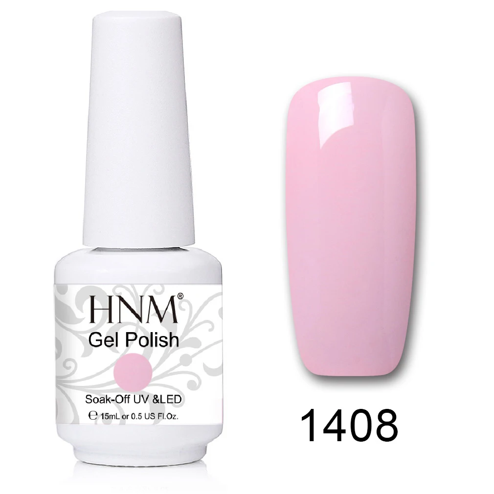 1408 HNM 241 Colors 15ml Pure Glitter UV Gel Nail Polish Soak Off Primer LED Lamp GelLak Hybrid Varnish For Nails Art Enamel Lacquer - Цвет: 1408