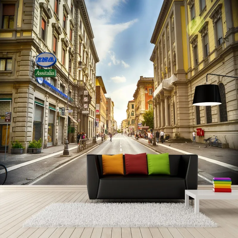 

Custom mural beautiful dream European town urban street mural TV backdrop restaurant corridor living room wallpaper