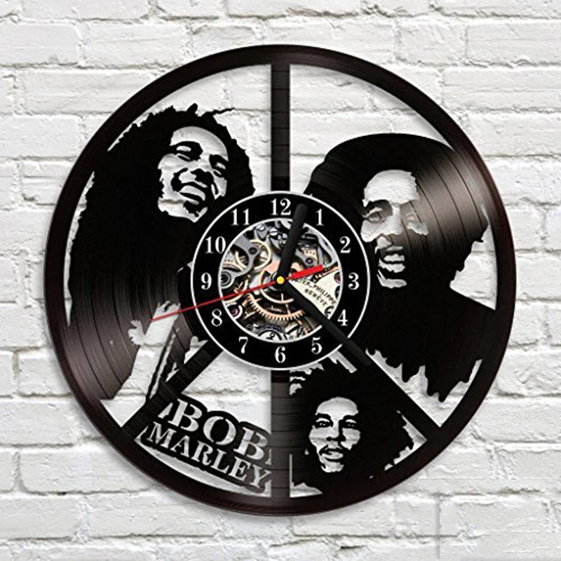 4 Bob Marley 3D настенные часы современный дизайн для гостиной классический винтажный виниловый рекорд часы настенные часы искусство украшение дома 12 дюймов - Цвет: 4