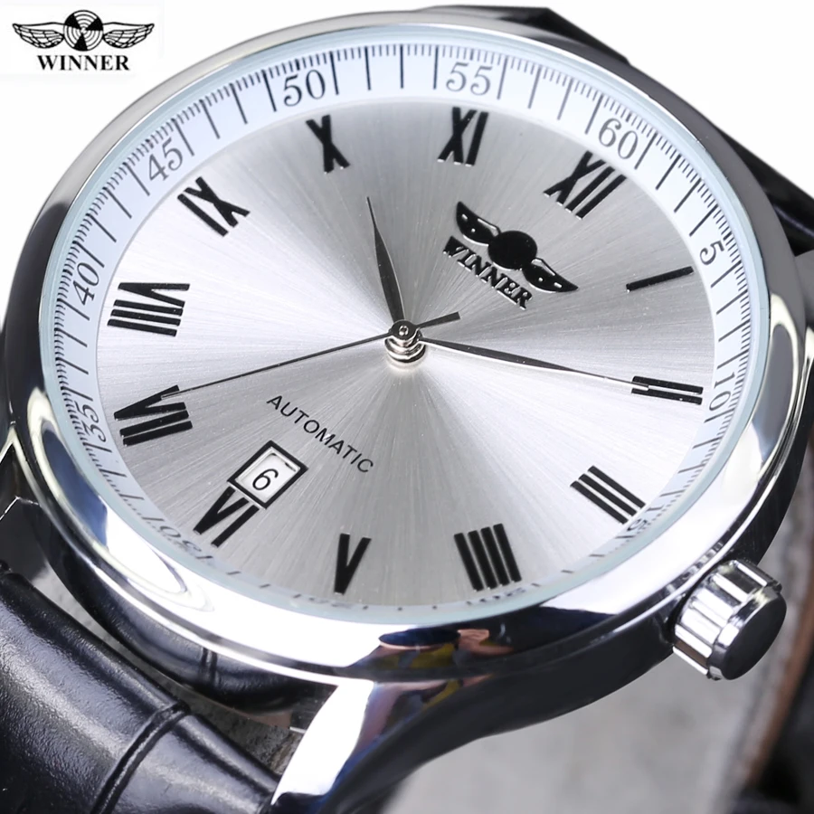 Часы наручные Winner Мужские механические брендовые Роскошные автоматические с