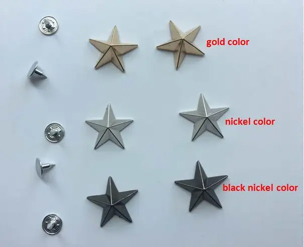 mixed colors 60 компл./лот 22 мм сплав цинка металлические заклепки Star джинсы кнопки, заклепки с квасцы ногтей, никель, черного и золотого цвета ZD021 - Цвет: mixed colors